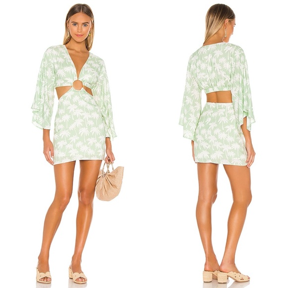 Lovers + Friends Dresses & Skirts - Lovers + Friends Women's Revolve Maysa Kimono Dress Palm Tree Print Large